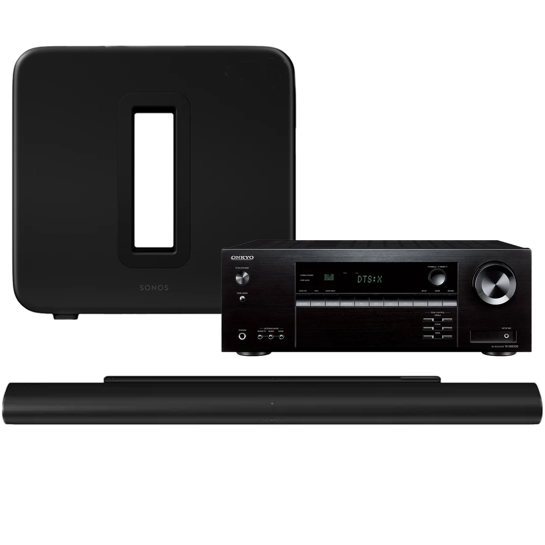 Onkyo TX-NR5100 7.2 Receiver | Sonos Arc Ultra Soundbar | Sub Gen 4 - Bundle