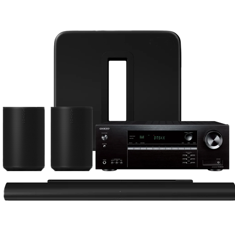 Onkyo TX-NR5100| Sonos Premium Set with Arc Ultra| Sub Gen 4 | Era 100 (2) - Bundle