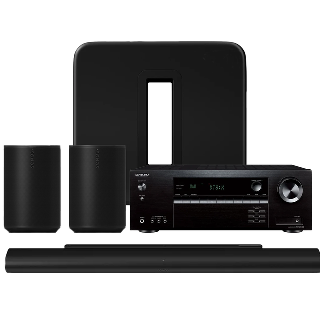 Onkyo TX-NR5100| Sonos Premium Set with Arc Ultra| Sub Gen 4 | Era 100 (2) - Bundle