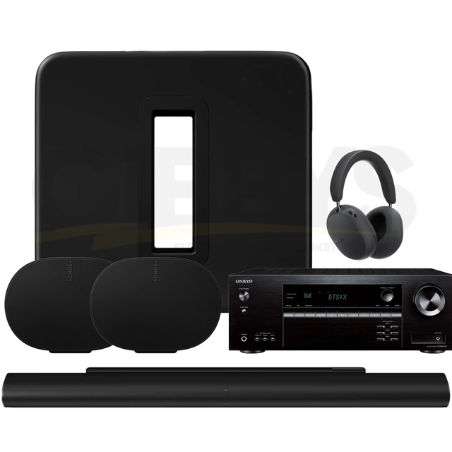 Onkyo TX-NR5100 Receiver | Sonos Ace Ultra Headphones | Arc Ultra Soundbar | Sub Gen 4 |Era 300 Speaker (Pair) - Bundle
