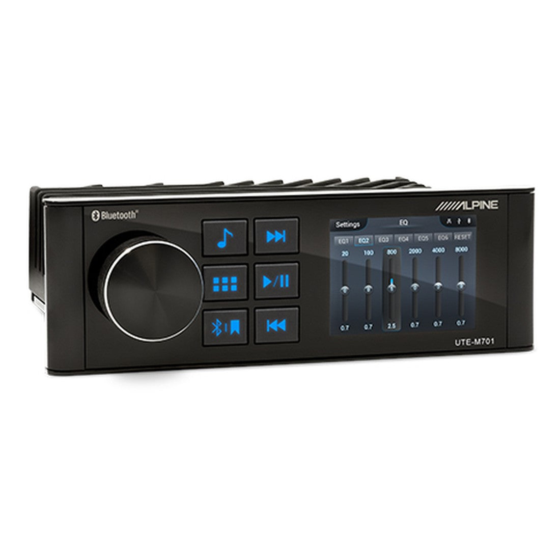 Alpine UTE-M701 Waterproof Marine Bluetooth Receiver with 2.8" Display