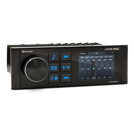 Alpine UTE-M701 Waterproof Marine Bluetooth Receiver with 2.8" Display