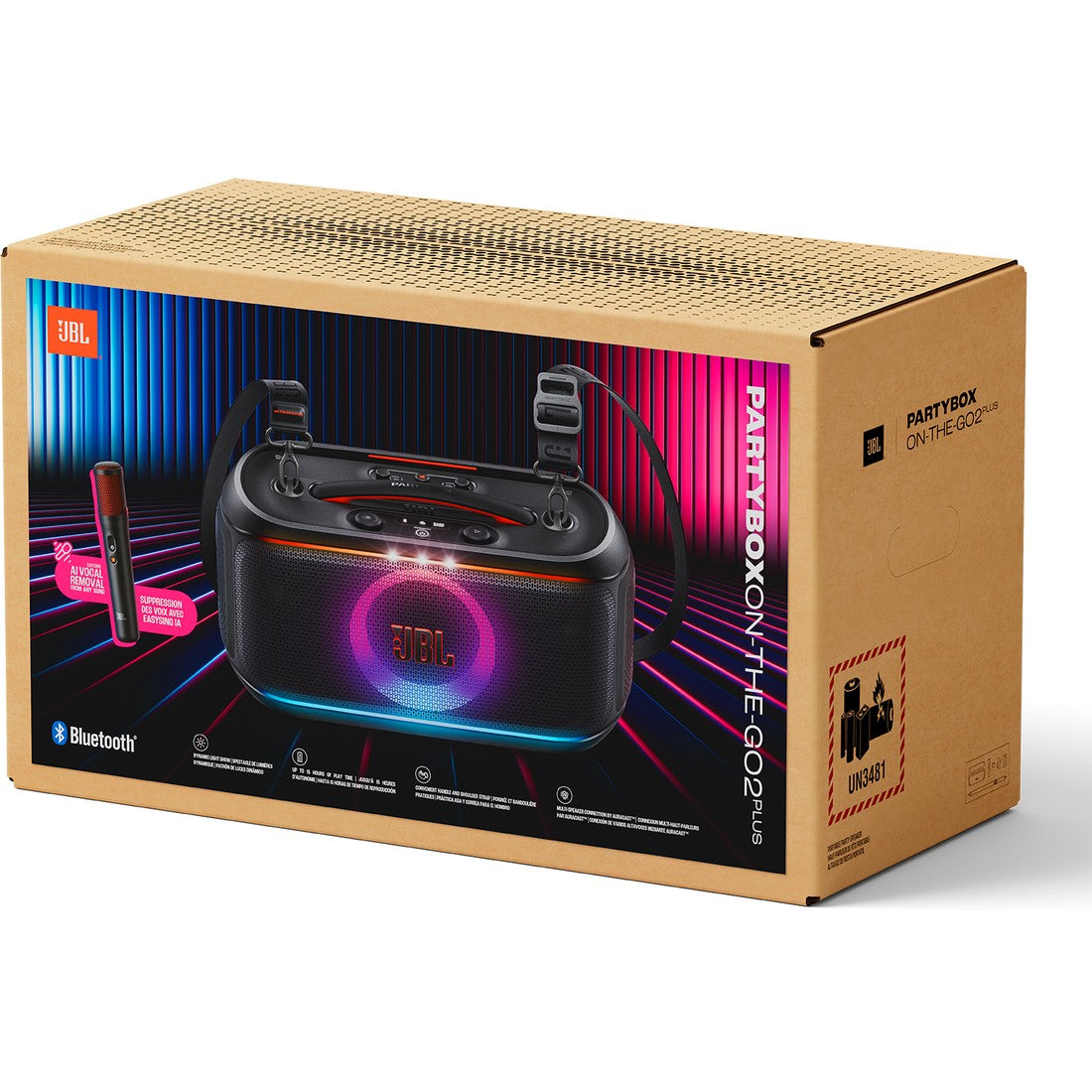 JBL PartyBox On-the-Go 2 Plus Party Speaker with AI Vocal Removal - Each