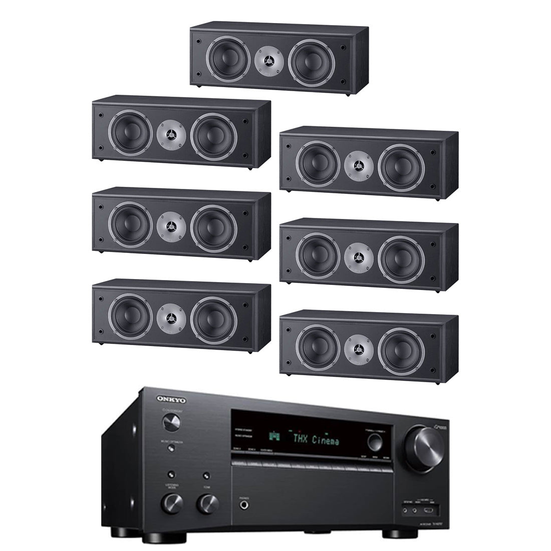 Onkyo TX-NR797 9.2-Channel Smart Home Theatre SMART A/V Receiver | Magnat MSC252B Monitor Supreme 2 Way Dual 4.25" Center Channel Speaker - Black - Bundle