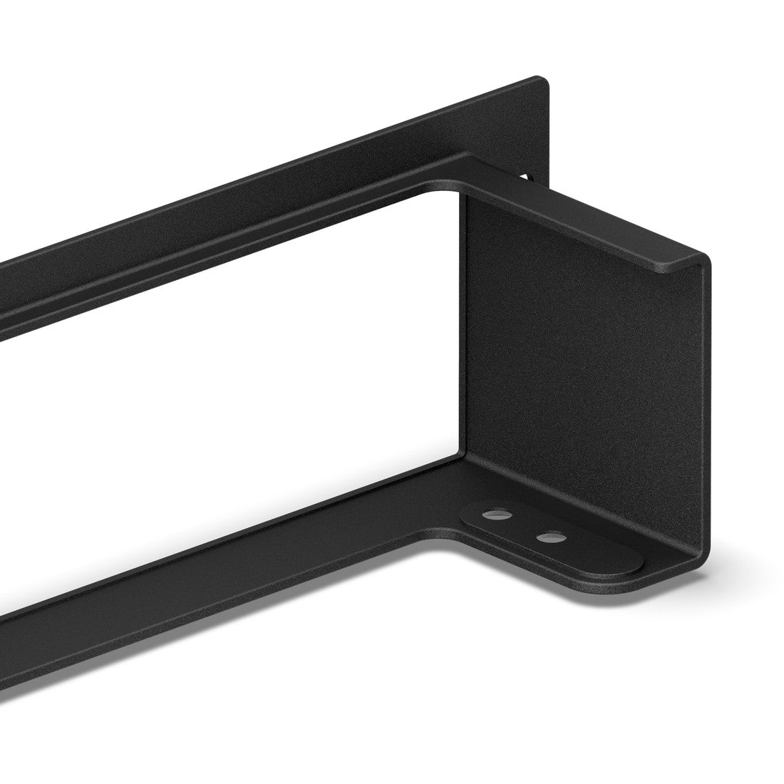 Closeup of the heavy-duty inner flange of the Amp Multi rack mounting plate.