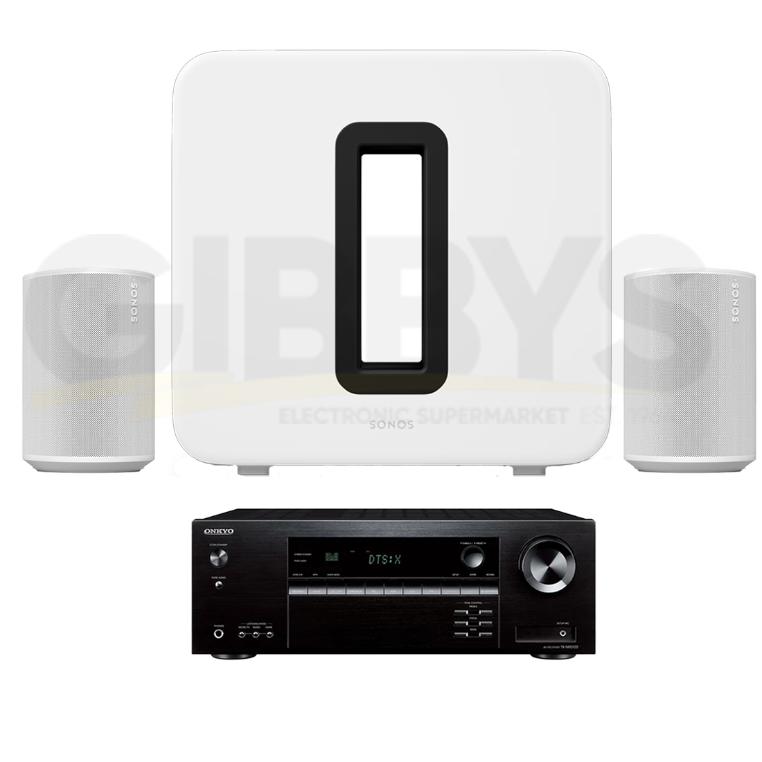 Onkyo TX-NR5100 7.2 Receiver | Sonos Premium Set - Sub Gen 4 | Era 100 (2) - Bundle