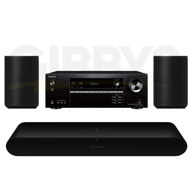 Onkyo TX-NR5100 Receiver| Sonos Surround Set with Ray - Ray | Era 100 (2) - Bundle