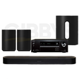 Onkyo TX-NR5100 Receiver | Sonos Beam Ultra Soundbar | Sub Mini Wireless Subwoofer | Era 100 (Pair) - Bundle