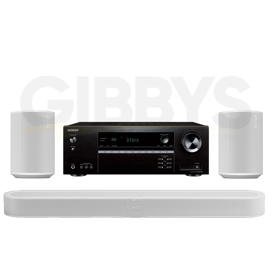 Onkyo TX-NR5100 Receiver |Sonos Beam Ultra 7.1.2 Dolby Atmos Soundbar | Sonos Era 100 Smart Speaker (Pair) - Bundle