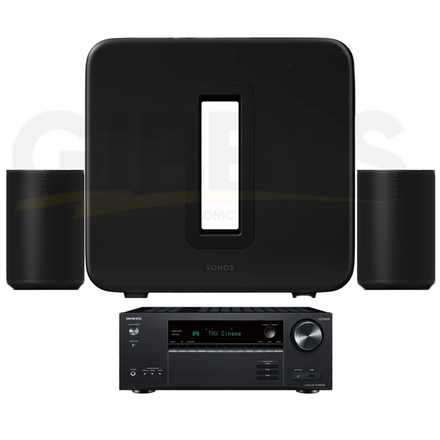 Onkyo TX-NR6100 Receiver | Sonos Premium Home Theatre Completion Set - Sub 4 | 2x Era 100 - Bundle
