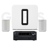 Onkyo TX-NR6100 Receiver | Sonos Premium Home Theatre Completion Set - Sub 4 | 2x Era 100 - Bundle