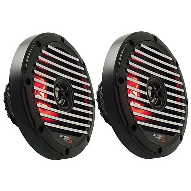 Cerwin Vega SM8 8" 2-Way Marine Coaxial Speakers with RGB LED Lighting - Black - Pair