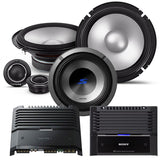 Alpine S2-S65C 6.5" Component Speaker System | S2-W12D4 12” DVC Subwoofer | Sony XM-GS4 4-Channel Amplifier | XM-GS100 Mono Amplifier - Bundle