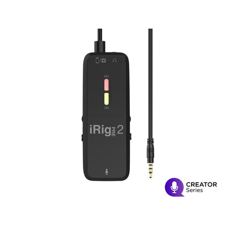 IK Multimedia iRig Pre 2 Mobile Microphone Interface with 48V Phantom Power