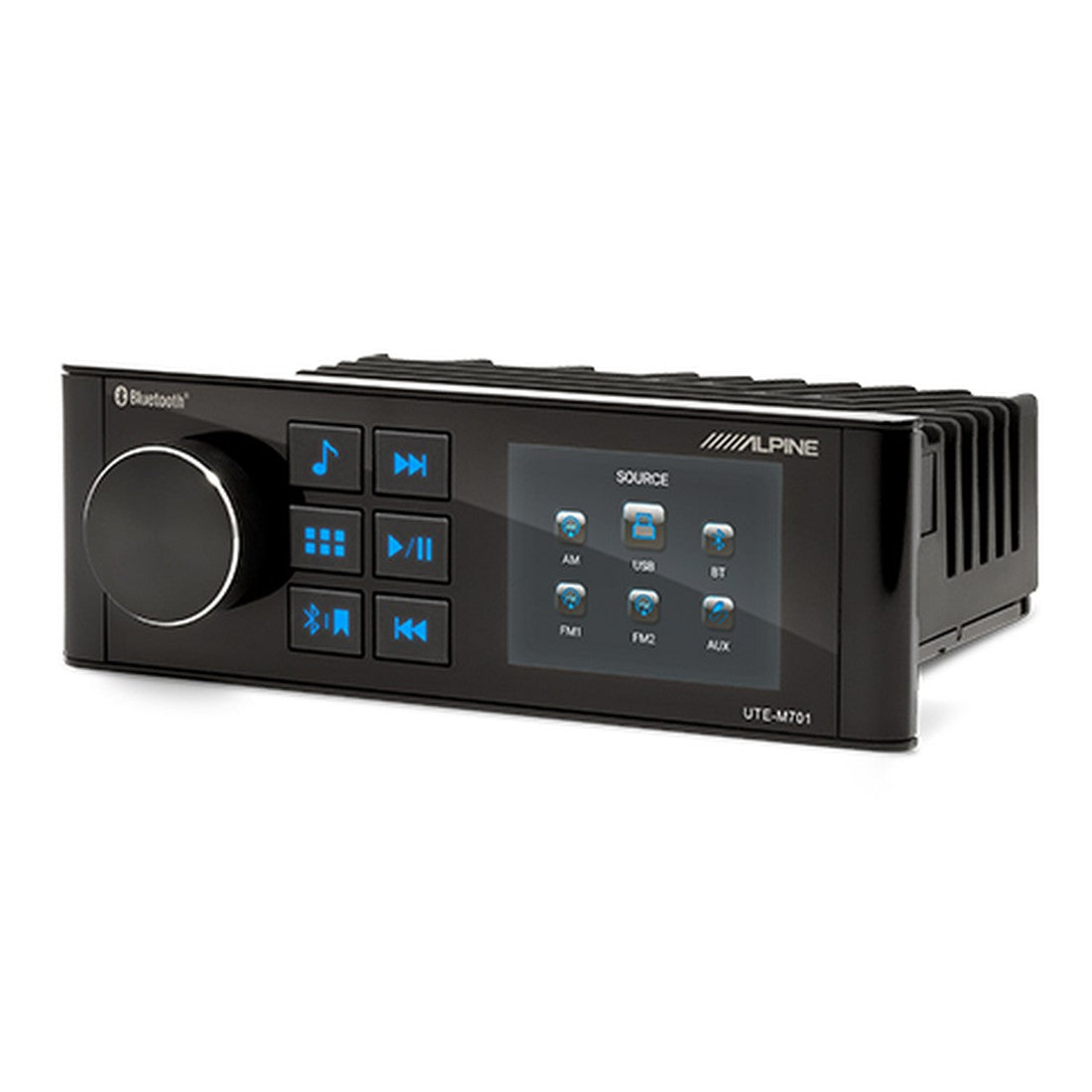 Alpine UTE-M701 Waterproof Marine Bluetooth Receiver with 2.8" Display