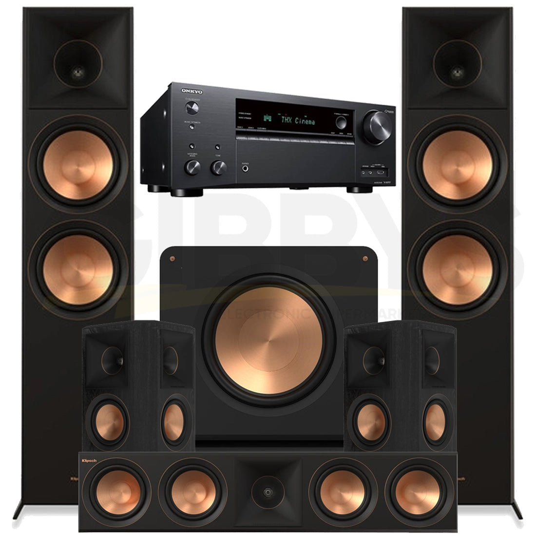 Onkyo TX-NR797 9.2-Channel Smart Home Theatre SMART A/V Receiver | Klipsch RP-8060FABII Reference Premier MK-II 5.1 Speaker Bundle #3