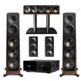 Anthem MRX 1140 Receiver | Paradigm Founder 100F Floor Standing Speakers | Founder 90C Center Channel | Founder 70LCR Bookshelf Speakers - Walnut - Bundle