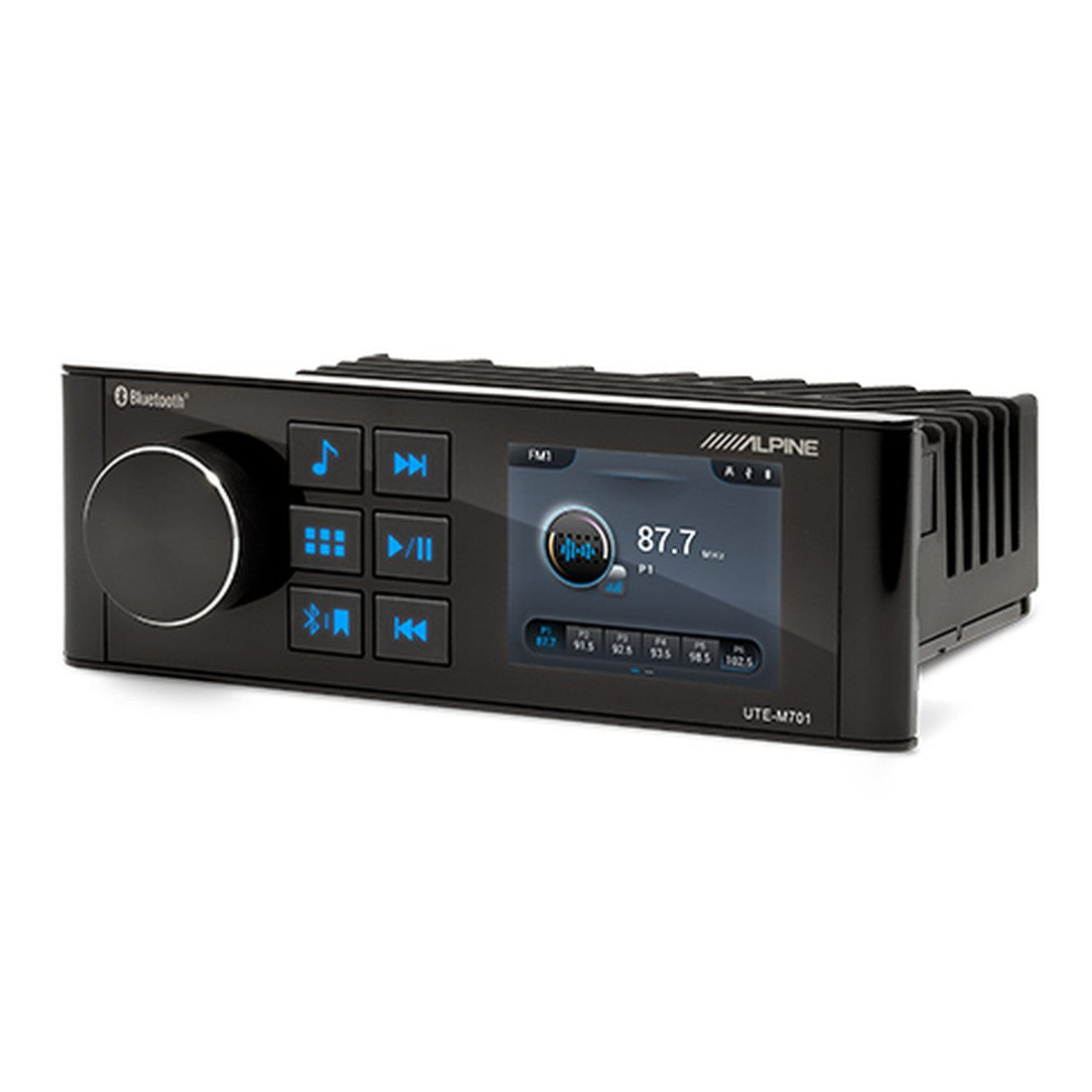 Alpine UTE-M701 Waterproof Marine Bluetooth Receiver with 2.8" Display