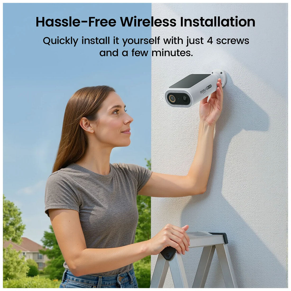 AOSU C8S2H P1 Max Solar Powered 4K Outdoor Security Camera Bundle with Cortex Hub - 2 Cameras