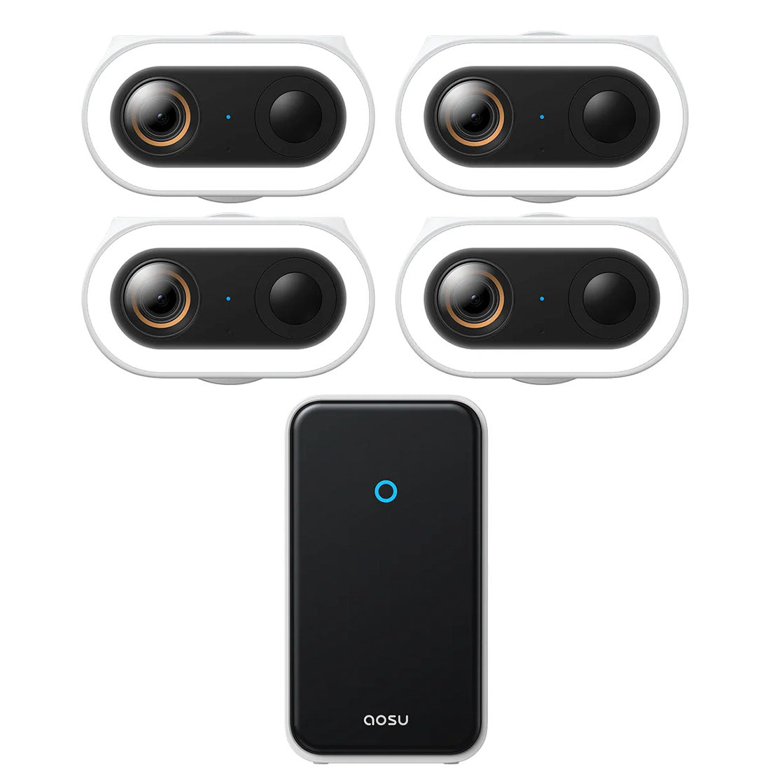 AOSU C8S4H P1 Max Solar Powered 4k Outdoor Security Camera Bundle with Cortex Hub - 4 Cameras