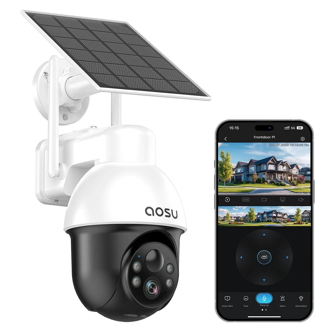 AOSU C9E D1 SE Solar Powered 3k Outdoor Security Camera