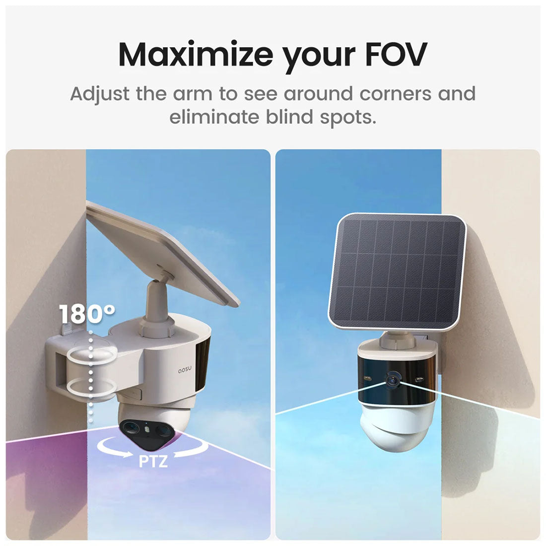 AOSU C9P T2 Pro Solar Powered 3k Outdoor Security Camera