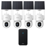 AOSU C9S4H D1 Max Solar Powered 4k Outdoor Security Camera Bundle with Cortex Hub - 4 Cameras