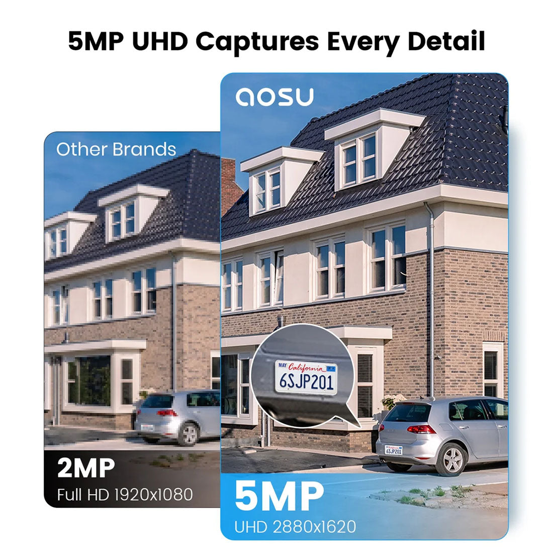 AOSU C9S4H D1 Max Solar Powered 4k Outdoor Security Camera Bundle with Cortex Hub - 4 Cameras