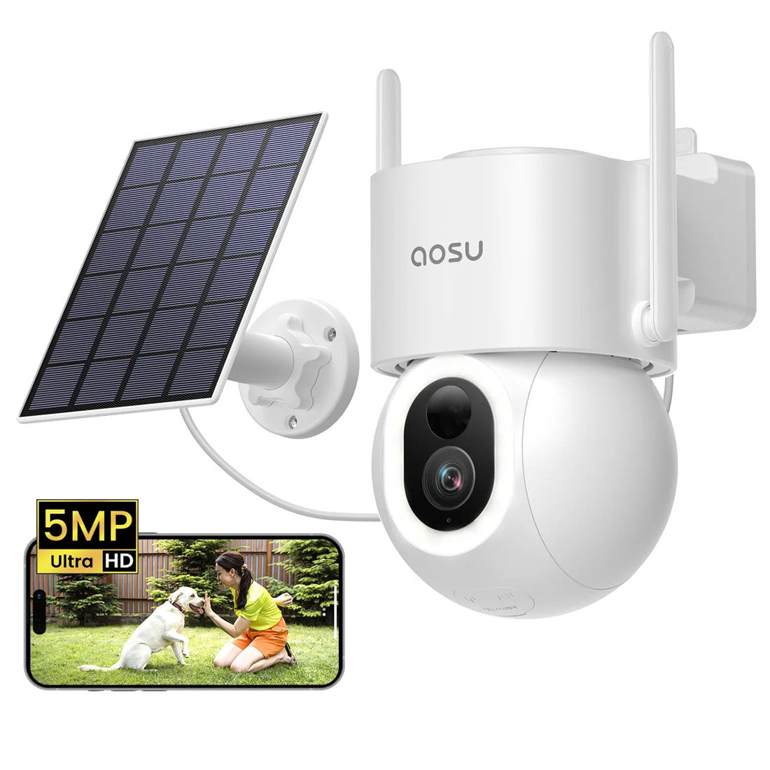AOSU C9S D1 Max Solar Powered 3k Outdoor Security Camera