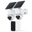 AOSU C9X2H T2 Ultra Solar Powered 4k Outdoor Security Camera Bundle with Cortex Hub - 2 Cameras