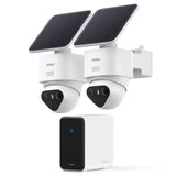 AOSU C9X2H T2 Ultra Solar Powered 4k Outdoor Security Camera Bundle with Cortex Hub - 2 Cameras
