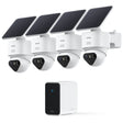 AOSU C9X4H T2 Ultra Solar Powered 4k Outdoor Security Camera Bundle with Cortex Hub - 4 Cameras