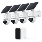AOSU C9X4H T2 Ultra Solar Powered 4k Outdoor Security Camera Bundle with Cortex Hub - 4 Cameras