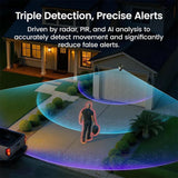 AOSU C9X4H T2 Ultra Solar Powered 4k Outdoor Security Camera Bundle with Cortex Hub - 4 Cameras