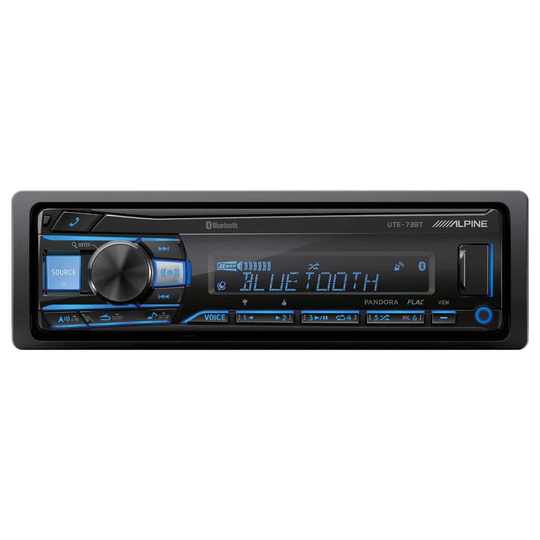 Alpine UTE-73BT Single-DIN Bluetooth Digital Media Receiver