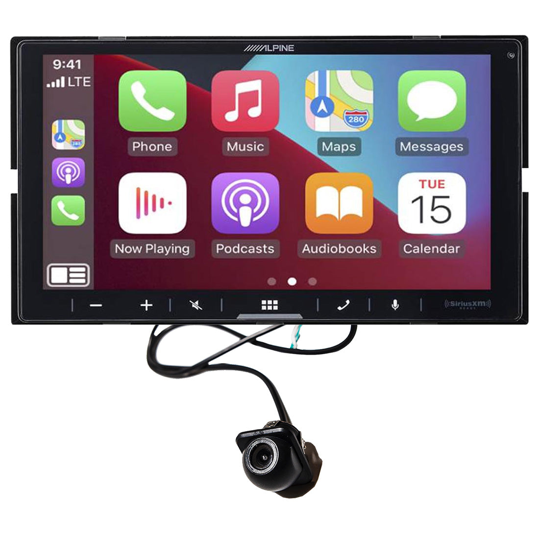 Alpine iLX-W670 7" Digital Multimedia Receiver | EchoMaster RVC 5721 Push In Rear/Front View Backup Camera