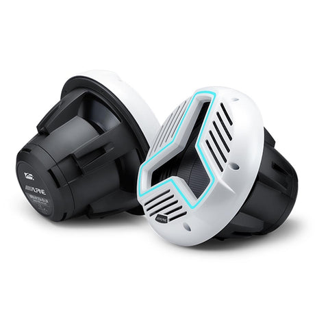 Alpine MRN-W12S4-IB-LW 12" 4-Ohm Infinite Baffle Marine RGB Subwoofer - White - Each