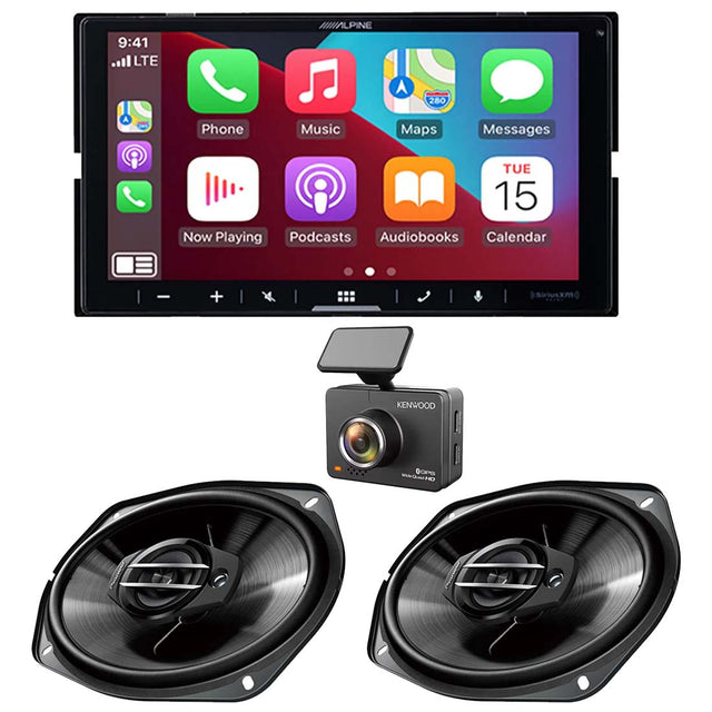 Alpine iLX-W670 Digital Multimedia Receiver | Pioneer TS-G6930F 6x9" Speakers | Kenwood DRV-A510W Dash Cam Bundle