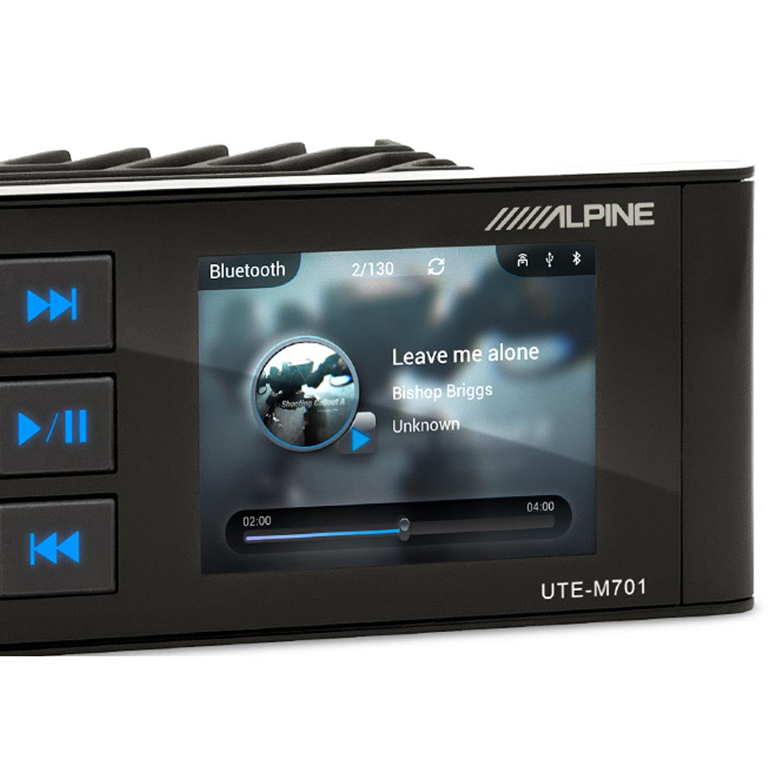 Alpine UTE-M701 Waterproof Marine Bluetooth Receiver with 2.8" Display
