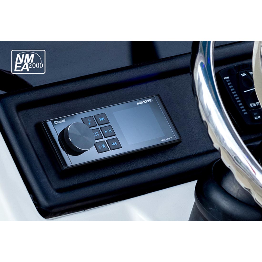 Alpine UTE-MN801 Waterproof Marine Bluetooth Receiver with NMEA 2000