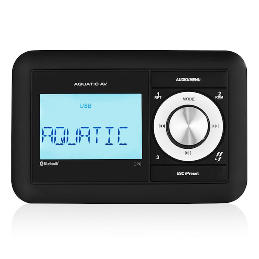 Aquatic AV CP6 Shallow Mount Stereo with Bluetooth, USB, and SiriusXM