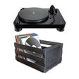 Audio-Technica AT-LP7 Fully Manual Belt-Drive Turntable | Ultralink ULPRC Record Storage Crate Bundle