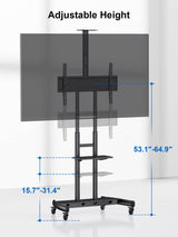 ErgoAV BETCXL1-01B Cart for TVs 49? to 85? with Camera Shelf