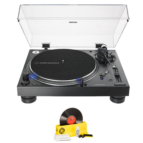 Audio-Technica AT-LP140XP-BK Direct Drive Professional DJ Turntable | Spin-Clean SPINSYS1 Record Washer MKII (Complete Kit) - Bundle