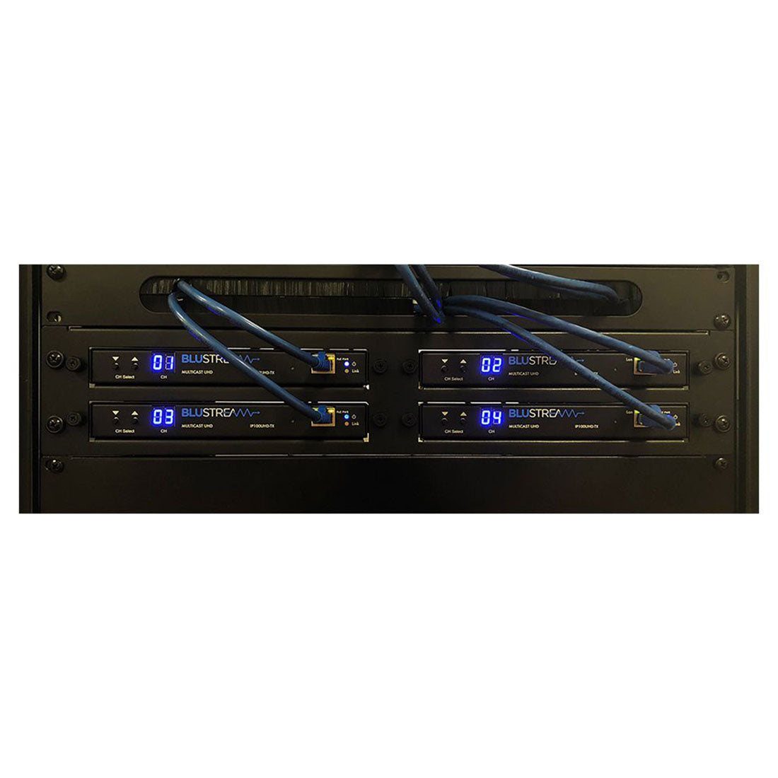 Blustream RSU-2RU Universal 2RU Rack Shelf Unit with 4 x Horizontal Blade Shelves