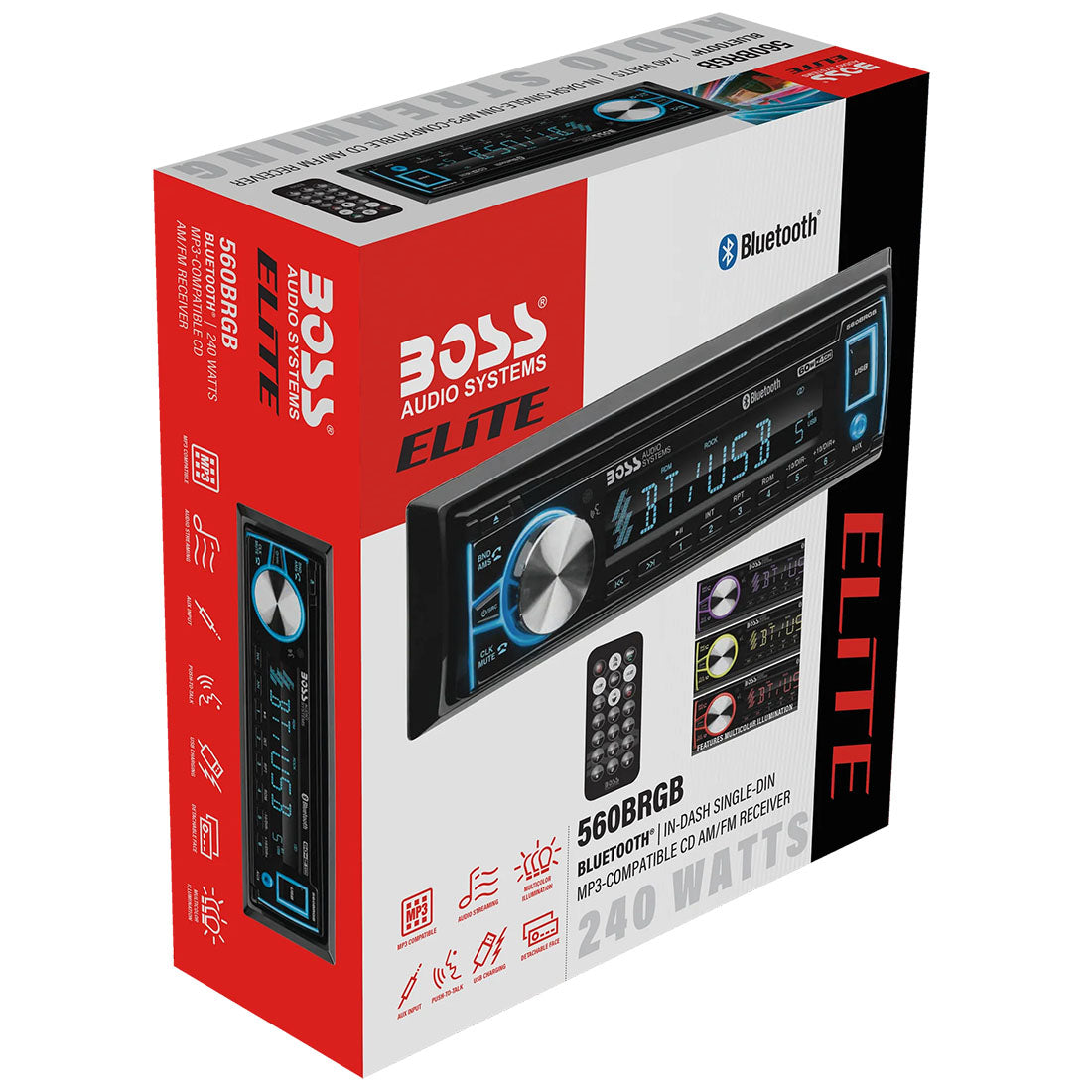 Boss Audio 560BRGB Single-Din CD Receiver (560BRGB) - Gibbys