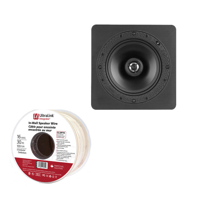 Definitive Technology DI 6.5S 6.5" In-Wall / In-Ceiling Speaker | Ultralink CL216100 Integrator In-Wall Speaker Wire - Bundle