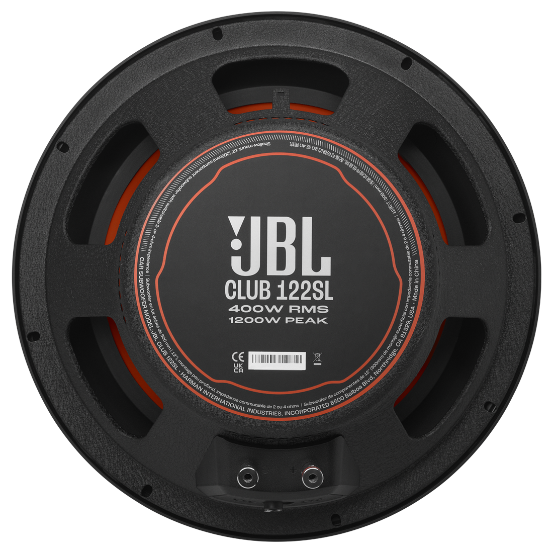 JBL Club 122SL 12" Shallow-Mount Car Subwoofer with SSI
