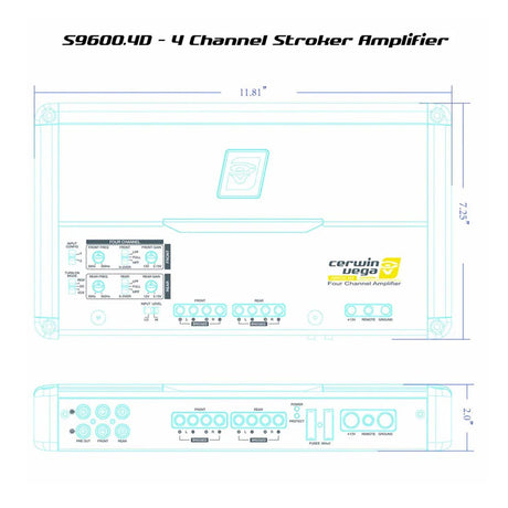 Cerwin Vega S9600.4D Stroker 800W RMS Full Range Class-D 4 Channel Amplifier