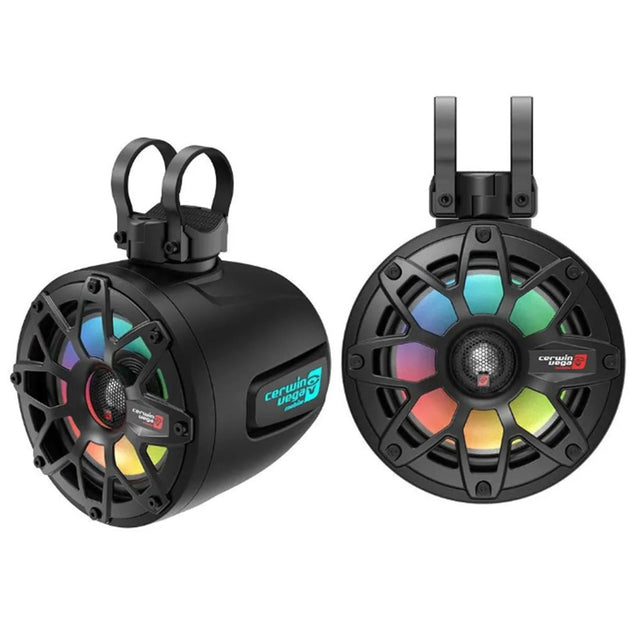 Cerwin Vega SH65F4B 6.5" 2-Way Coaxial Marine Speakers with LED Lights - Black - Pair